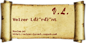 Velzer Lóránt névjegykártya